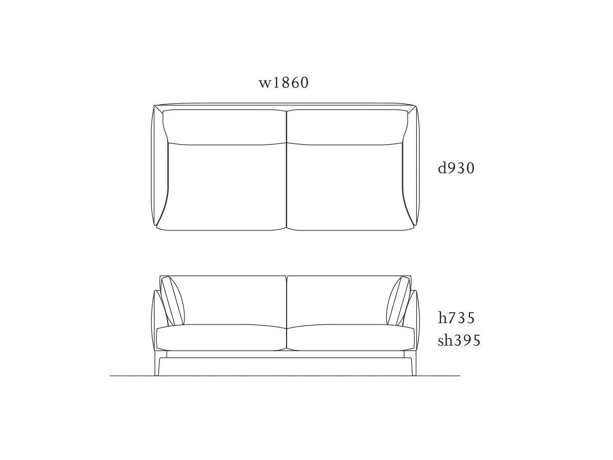 【デュアル/dual / GOODS】のsofa 2P / 3P / ソファ 2人掛け / 3人掛け インテリア・キッズ・メンズ・レディースファッション・服の通販 founy(ファウニー) 　スリム　Slim, Slim Fit　ファブリック　Fabric, Textile　ホーム・キャンプ・アウトドア・お取り寄せ　Home Living / Home & Lifestyle / Camping Gear / Outdoor Camping　家具・インテリア　Home Furniture & Interior. Stylish & Functional Living Spaces　ソファー　Couches & Sofas　「2人掛け」寸法図|ID: prp329100000000957 ipo3291000000037062361