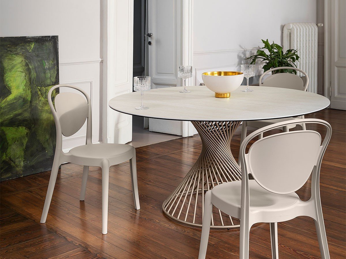 【カリガリス/Calligaris / GOODS】のVORTEX / ヴォルテックス セラミック天板 CS/4108-FD 120 人気、トレンドファッション・服の通販 founy(ファニー) 　コンパクト　Compact　テーブル　Table　フレーム　Flame　ラウンド　Round　ホーム・キャンプ・アウトドア・お取り寄せ　Home,Garden,Outdoor,Camping Gear　家具・インテリア　Furniture　テーブル　Table　ダイニングテーブル　Dining Table　other-6|ID: prp329100000001738 ipo3291000000031465657