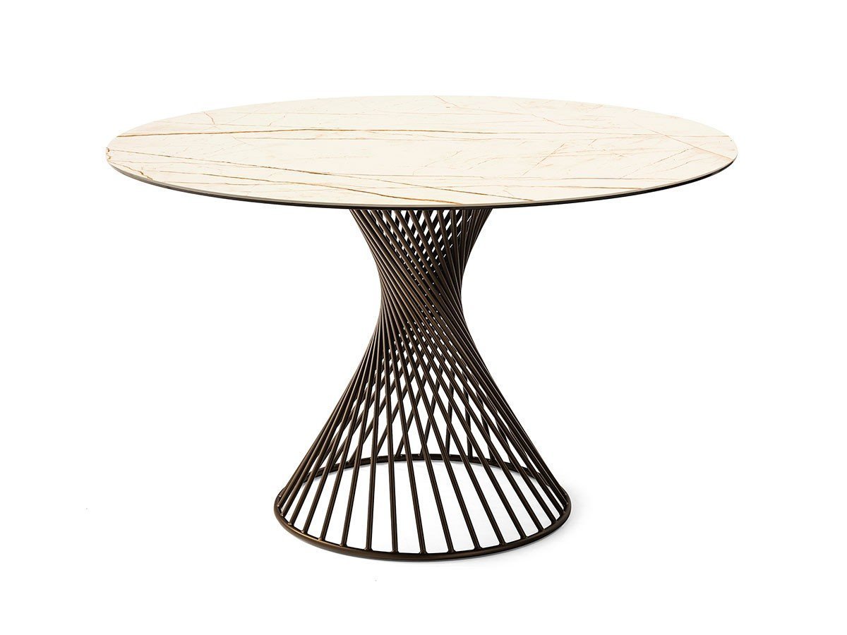 【カリガリス/Calligaris / GOODS】のVORTEX / ヴォルテックス セラミック天板 CS/4108-FD 120 インテリア・キッズ・メンズ・レディースファッション・服の通販 founy(ファニー) 　コンパクト　Compact, Small Size　テーブル　Table, Dining Table　フレーム　Frame, Outline　ラウンド　Round, Round Neck　ホーム・キャンプ・アウトドア・お取り寄せ　Home Living / Home & Lifestyle / Camping Gear / Outdoor Camping　家具・インテリア　Home Furniture & Interior. Stylish & Functional Living Spaces　テーブル　Dining, Coffee & Side Tables　ダイニングテーブル・食卓テーブル　Dining Tables　天板P27C ゴールデンスタチュアリーマーブル、脚部P29L マットブロンズ|ID: prp329100000001738 ipo3291000000036818405