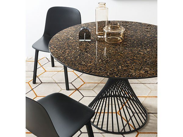 【カリガリス/Calligaris / GOODS】のVORTEX / ヴォルテックス セラミック天板 CS/4108-FD 120 インテリア・キッズ・メンズ・レディースファッション・服の通販 founy(ファニー) 　コンパクト　Compact, Small Size　テーブル　Table, Dining Table　フレーム　Frame, Outline　ラウンド　Round, Round Neck　ホーム・キャンプ・アウトドア・お取り寄せ　Home Living / Home & Lifestyle / Camping Gear / Outdoor Camping　家具・インテリア　Home Furniture & Interior. Stylish & Functional Living Spaces　テーブル　Dining, Coffee & Side Tables　ダイニングテーブル・食卓テーブル　Dining Tables　天板P15C テラッゾ、脚部P15 マットブラック|ID: prp329100000001738 ipo3291000000036818408