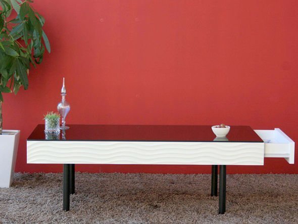 【フライミールーム/FLYMEe Room / GOODS】のLOW TABLE / ローテーブル 幅110cm f1140 インテリア・キッズ・メンズ・レディースファッション・服の通販 founy(ファニー) 　ガラス　Glass, Glassware　シンプル　Simple, Minimal　テーブル　Table, Dining Table　モノトーン　Monotone, Black and White　ホーム・キャンプ・アウトドア・お取り寄せ　Home Living / Home & Lifestyle / Camping Gear / Outdoor Camping　家具・インテリア　Home Furniture & Interior. Stylish & Functional Living Spaces　テーブル　Dining, Coffee & Side Tables　ローテーブル・センターテーブル　Coffee & Center Tables　引出しの奥行きはおよそ30cmです。|ID: prp329100000001885 ipo3291000000036033214