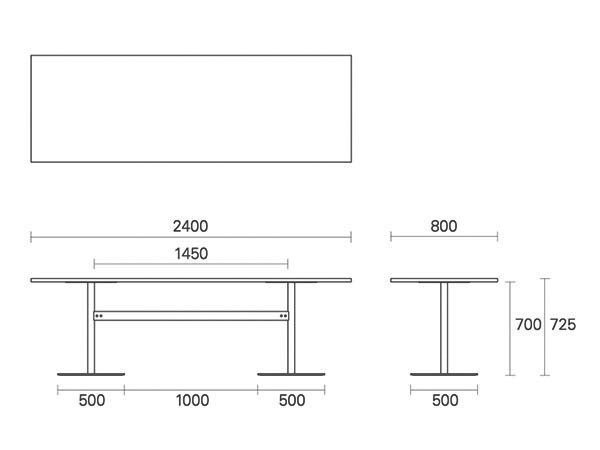 【ティーアンドオー/T&O / GOODS】のTable 180/200/240 / テーブル 180/200/240 インテリア・キッズ・メンズ・レディースファッション・服の通販 founy(ファニー) 　テーブル　Table　ホーム・キャンプ・アウトドア・お取り寄せ　Home,Garden,Outdoor,Camping Gear　家具・インテリア　Furniture　その他 インテリア雑貨、家具　Furniture, Interior, Others　寸法図(幅240 × 奥行90cm)|ID: prp329100000001892 ipo3291000000030179534