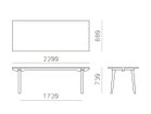 【アリアケ/ARIAKE / GOODS】のBeam Table / ビームテーブル 寸法図「幅220cm」|ID:prp329100000001969