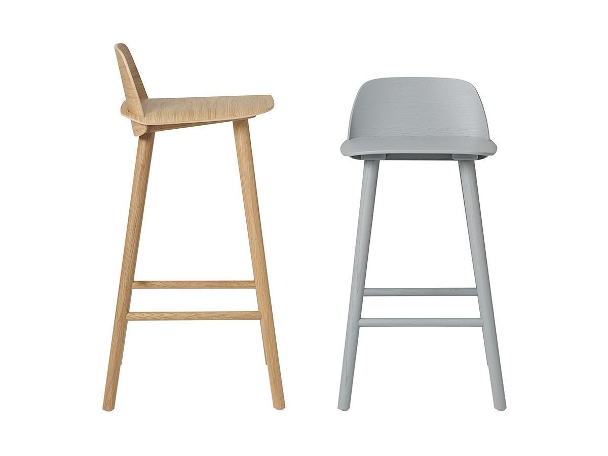 【ムート/MUUTO / GOODS】のNERD BAR STOOL / ナードバースツール(座面高75cm) インテリア・キッズ・メンズ・レディースファッション・服の通販 founy(ファニー) 　送料無料　Free Shipping　ウッド　Wood　ホーム・キャンプ・アウトドア・お取り寄せ　Home,Garden,Outdoor,Camping Gear　家具・インテリア　Home Furniture & Interior. Stylish & Functional Living Spaces　チェア・椅子　Chair　スツール　Stool　ホーム・キャンプ・アウトドア・お取り寄せ　Home,Garden,Outdoor,Camping Gear　家具・インテリア　Home Furniture & Interior. Stylish & Functional Living Spaces　チェア・椅子　Chair　カウンターチェア・ハイスツール　Counter Chair/High Stool　座面高は2サイズ展開です。左:座面高75cm(本商品)、右:座面高65cm|ID: prp329100000002193 ipo3291000000030233532