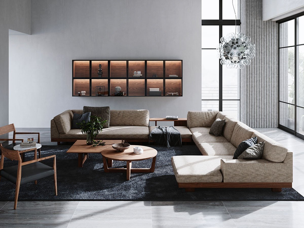 【マスターウォール/MASTERWAL / GOODS】のDANISH SOFA / デニッシュ ソファ 2シーター140 インテリア・キッズ・メンズ・レディースファッション・服の通販 founy(ファニー) 　クッション　Cushion　ホーム・キャンプ・アウトドア・お取り寄せ　Home,Garden,Outdoor,Camping Gear　家具・インテリア　Furniture　ソファー　Sofa　張地:メープル 142 サンドグレー(ファブリック4)、フレーム:ウォールナット組合|ID: prp329100000002359 ipo3291000000030227222