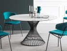 【カリガリス/Calligaris / GOODS】のVORTEX / ヴォルテックス セラミック天板 CS/4108-FD 140 天板P2C ホワイトマーブル、脚部P15 マットブラック|ID:prp329100000002397