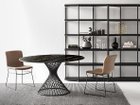 【カリガリス/Calligaris / GOODS】のVORTEX / ヴォルテックス セラミック天板 CS/4108-FD 140 天板P3C ブラックマーブル、脚部P15 マットブラック|ID:prp329100000002397