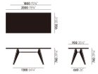 【ヴィトラ/Vitra / GOODS】のEM Table / EM ターブル ウッド 寸法図「幅180 / 200cm」|ID: prp329100000002566 ipo3291000000025307346