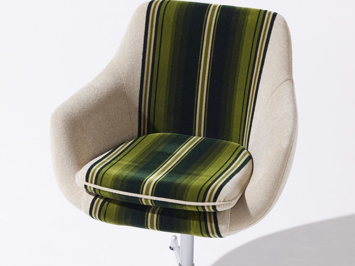 【スウィッチ/SWITCH / GOODS】のCosmic Chair Caster Type / コスミックチェア キャスタータイプ インテリア・キッズ・メンズ・レディースファッション・服の通販 founy(ファニー) 　送料無料　Free Shipping　おすすめ　Recommended / Our Picks　フォルム　Silhouette, Form　ホーム・キャンプ・アウトドア・お取り寄せ　Home Living / Home & Lifestyle / Camping Gear / Outdoor Camping　家具・インテリア　Home Furniture & Interior. Stylish & Functional Living Spaces　チェア・椅子　Seating & Chairs　オフィスチェア・在宅ワーク用チェア　Office & Desk Chairs　張地:F-30 グリーンストライプ(Sシリーズ)|ID: prp329100000002892 ipo3291000000036612729