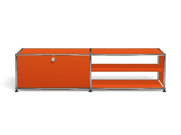 【ユーエスエム/USM / GOODS】のUSM Haller TV Board / USMハラー テレビボード W / D / H:1523 / 373 / 390mm ドロップダウンドア × 1、ディバイダーシェルフ × 1 インテリア・キッズ・メンズ・レディースファッション・服の通販 founy(ファニー) 　コレクション　Collection　シンプル　Simple　スタイリッシュ　Stylish　ニューヨーク　New York　ボックス　Box　おすすめ　Recommend　ホーム・キャンプ・アウトドア・お取り寄せ　Home,Garden,Outdoor,Camping Gear　家具・インテリア　Furniture　テレビボード・テレビ台　TV Stand　テレビボード　Tv Board　ピュアオレンジ(海外取り寄せ)|ID: prp329100000002950 ipo3291000000030168479