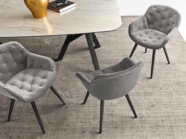 【カリガリス/Calligaris / GOODS】のIGLOO SOFT / イグルー ソフト CS/1841 インテリア・キッズ・メンズ・レディースファッション・服の通販 founy(ファニー) 　送料無料　Free Shipping　おすすめ　Recommended / Our Picks　クッション　Cushion, Throw Pillow　フォルム　Silhouette, Form　ベルベット　Velvet, Velvety　ラグジュアリー　Luxury, Elegant　ホーム・キャンプ・アウトドア・お取り寄せ　Home Living / Home & Lifestyle / Camping Gear / Outdoor Camping　家具・インテリア　Home Furniture & Interior. Stylish & Functional Living Spaces　チェア・椅子　Seating & Chairs　ダイニングチェア・木製チェア　Dining Chairs　シートS0L アッシュグレイ、脚部P15L マットブラック|ID: prp329100000003333 ipo3291000000034876671