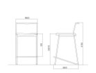 【杉山製作所/Sugiyama Seisakusho / GOODS】のfelice counter chair / フェリーチェ カウンターチェア 「座面高57cm」寸法図|ID: prp329100000003437 ipo3291000000034992260