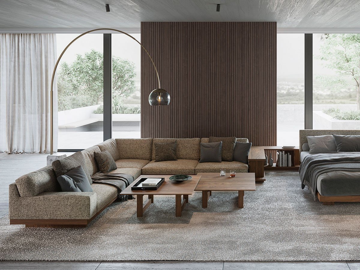 【マスターウォール/MASTERWAL / GOODS】のDANISH SOFA / デニッシュ ソファ コーナー9090 インテリア・キッズ・メンズ・レディースファッション・服の通販 founy(ファニー) 　クッション　Cushion　ホーム・キャンプ・アウトドア・お取り寄せ　Home,Garden,Outdoor,Camping Gear　家具・インテリア　Furniture　ソファー　Sofa　張地:ドムス J32101 トープ(ファブリック4)、フレーム:ウォールナット組合せ|ID: prp329100000003553 ipo3291000000030180560