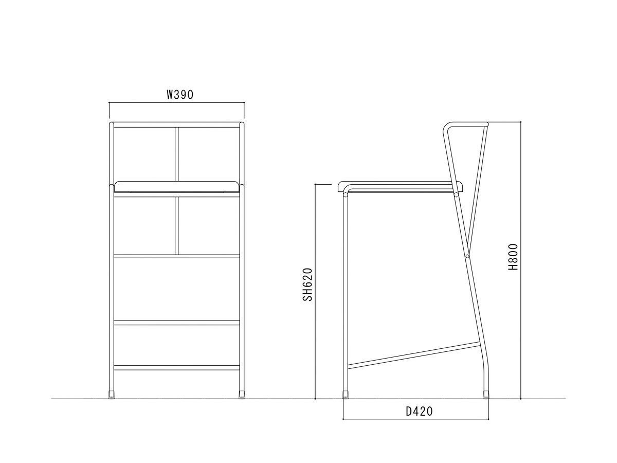 【杉山製作所/Sugiyama Seisakusho / GOODS】のCroce Counter Chair / クローチェ カウンターチェア インテリア・キッズ・メンズ・レディースファッション・服の通販 founy(ファニー) 　送料無料　Free Shipping　フレーム　Frame, Outline　ホーム・キャンプ・アウトドア・お取り寄せ　Home Living / Home & Lifestyle / Camping Gear / Outdoor Camping　家具・インテリア　Home Furniture & Interior. Stylish & Functional Living Spaces　チェア・椅子　Seating & Chairs　カウンターチェア・ハイチェア　Bar Stools / High Stools　「座面高62cm」寸法図|ID: prp329100000003578 ipo3291000000034595315