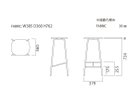 【ベラコンテ/bellacontte / GOODS】のBUNS STOOL / バンズスツール 高さ61.2 / 76.2cm(張座) 寸法図(高さ76.2cm)|ID: prp329100000003641 ipo3291000000030207497