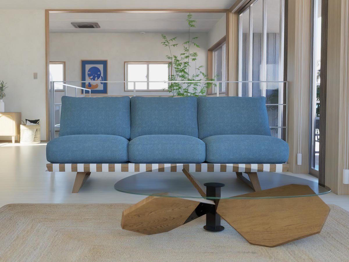 【アジム/AJIM / GOODS】のbalsa sofa 3p / バルサ ソファ 3人掛け インテリア・キッズ・メンズ・レディースファッション・服の通販 founy(ファニー) 　シンプル　Simple, Minimal　フレーム　Frame, Outline　リゾート　Resort, Vacation Style　ホーム・キャンプ・アウトドア・お取り寄せ　Home Living / Home & Lifestyle / Camping Gear / Outdoor Camping　家具・インテリア　Home Furniture & Interior. Stylish & Functional Living Spaces　ソファー　Couches & Sofas　張地:LA BL(ランク 2)、フレーム:オーク、テープ:ホワイト|ID: prp329100000003722 ipo3291000000032686997