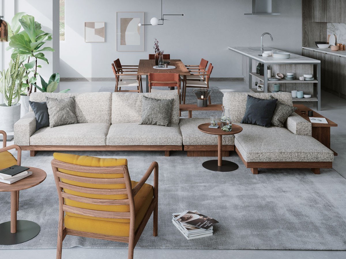 【マスターウォール/MASTERWAL / GOODS】のDANISH SOFA / デニッシュ ソファ 3シーター180 + ワンアームカウチ90 インテリア・キッズ・メンズ・レディースファッション・服の通販 founy(ファニー) 　クッション　Cushion, Throw Pillow　ホーム・キャンプ・アウトドア・お取り寄せ　Home Living / Home & Lifestyle / Camping Gear / Outdoor Camping　家具・インテリア　Home Furniture & Interior. Stylish & Functional Living Spaces　ソファー　Couches & Sofas　カウチソファ・シェーズロング　Chaise Lounge Sofas　参考イメージ(組合せ例:ワンアーム3シーター198、オットマン9060、ワンアームカウチ90)|ID: prp329100000003972 ipo3291000000036855970