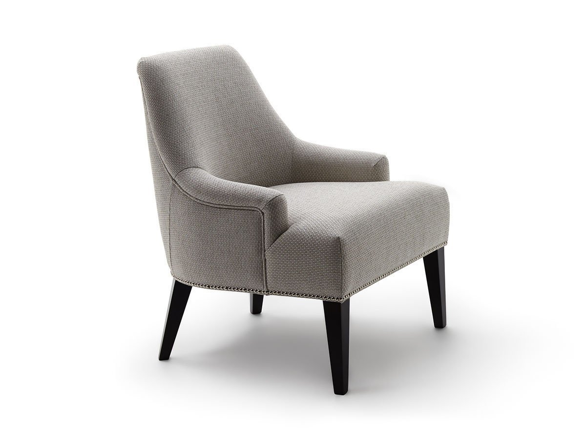 【フライミー ブラン/FLYMEe Blanc / GOODS】のLOUNGE CHAIR / ラウンジチェア 鋲仕上げ n5932 インテリア・キッズ・メンズ・レディースファッション・服の通販 founy(ファニー) 　エレガント 上品　Elegant　クラシカル　Classical, Vintage-Inspired　シンプル　Simple, Minimal　スマート　Smart, Elegant　モダン　Modern, Contemporary　ホーム・キャンプ・アウトドア・お取り寄せ　Home Living / Home & Lifestyle / Camping Gear / Outdoor Camping　家具・インテリア　Home Furniture & Interior. Stylish & Functional Living Spaces　チェア・椅子　Seating & Chairs　ラウンジチェア・リクライナー　Lounge Chairs / Recliners　張地:鋲:ニッケル、脚部ダークブラウン|ID: prp329100000004126 ipo3291000000036305312