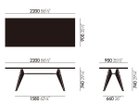 【ヴィトラ/Vitra / GOODS】のEM Table / EM ターブル HPL 寸法図「幅220cm」|ID:prp329100000004255