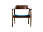【ヒロシマ/HIROSHIMA / GOODS】のLounge Chair / ラウンジチェア 張座(ウォルナット) フレームWB-1 ライトブラウン、張地:M-02(SAGA / #4163 ブルー)|ID:prp329100000004354