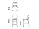 【アリアケ/ARIAKE / GOODS】のOutline Barstool / アウトライン バースツール(板座) 寸法図「座面高65cm(全高101.5cm)」|ID: prp329100000004385 ipo3291000000030215961