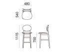 【アリアケ/ARIAKE / GOODS】のOutline Barstool / アウトライン バースツール(板座) 寸法図「座面高75cm(全高111.5cm)」|ID: prp329100000004385 ipo3291000000030215965