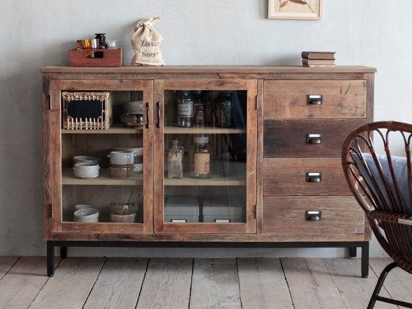 【ノットアンティークス/knot antiques / CRASH GATE / GOODS】のBABEL SIDE CABINET / バベル サイドキャビネット 高さ94cm(ガラス戸) 人気、トレンドファッション・服の通販 founy(ファニー) 　ガラス　Glass　シンプル　Simple　ヴィンテージ　Vintage　ホーム・キャンプ・アウトドア・お取り寄せ　Home,Garden,Outdoor,Camping Gear　家具・インテリア　Home Furniture & Interior. Stylish & Functional Living Spaces　収納家具・キャビネット　Storage Furniture　キャビネット　Cabinet　ホーム・キャンプ・アウトドア・お取り寄せ　Home,Garden,Outdoor,Camping Gear　家具・インテリア　Home Furniture & Interior. Stylish & Functional Living Spaces　収納家具・キャビネット　Storage Furniture　サイドボード　Sideboard　other-4|ID: prp329100000004674 ipo3291000000031543963