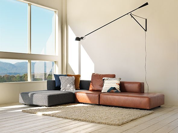 【マスターウォール/MASTERWAL / GOODS】のCOMPOSIT SYSTEM SOFA / コンポジット システムソファ ワンアーム100 インテリア・キッズ・メンズ・レディースファッション・服の通販 founy(ファニー) 　クッション　Cushion　フラット　Flat　リラックス　Relax　ホーム・キャンプ・アウトドア・お取り寄せ　Home,Garden,Outdoor,Camping Gear　家具・インテリア　Furniture　ソファー　Sofa　組合せ例:オットマンスクエア100、ワンアーム100 / 右アーム、アームレス076、ペニンシュラア|ID: prp329100000004681 ipo3291000000030180660