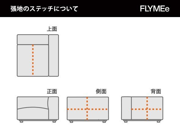 【マスターウォール/MASTERWAL / GOODS】のCOMPOSIT SYSTEM SOFA / コンポジット システムソファ ワンアーム100 インテリア・キッズ・メンズ・レディースファッション・服の通販 founy(ファニー) 　クッション　Cushion　フラット　Flat　リラックス　Relax　ホーム・キャンプ・アウトドア・お取り寄せ　Home,Garden,Outdoor,Camping Gear　家具・インテリア　Furniture　ソファー　Sofa　張地にレザーをご選択の場合、上図の点線の位置にステッチが入ります。|ID: prp329100000004681 ipo3291000000030180734