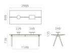 【アリアケ/ARIAKE / GOODS】のSagyo Table / サギョウテーブル 寸法図「幅200cm」|ID:prp329100000004827
