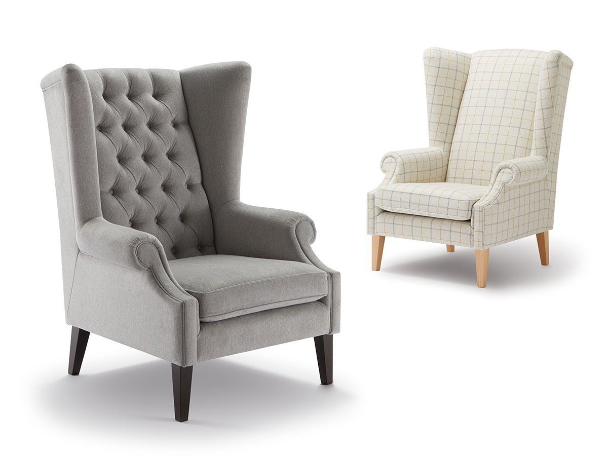 【フライミー ブラン/FLYMEe Blanc / GOODS】のLOUNGE CHAIR / ウイングバックチェア n5929 インテリア・キッズ・メンズ・レディースファッション・服の通販 founy(ファニー) 　クラシカル　Classical, Vintage-Inspired　シンプル　Simple, Minimal　スマート　Smart, Elegant　フォルム　Silhouette, Form　モダン　Modern, Contemporary　エレガント 上品　Elegant　ホーム・キャンプ・アウトドア・お取り寄せ　Home Living / Home & Lifestyle / Camping Gear / Outdoor Camping　家具・インテリア　Home Furniture & Interior. Stylish & Functional Living Spaces　チェア・椅子　Seating & Chairs　ラウンジチェア・リクライナー　Lounge Chairs / Recliners　張地:(左から)マーカス グレー(Eランク)、リコ ナチュラル(Dランク)|ID: prp329100000004943 ipo3291000000034971689