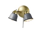 【フライミー ファクトリー/FLYMEe Factory / GOODS】のCUSTOM SERIES 2 Classic Wall Lamp × Petit Steel / カスタムシリーズ 2灯クラシックウォールランプ × スチール(プチ) 器具本体:ゴールド、シェード:ディープグレー|ID: prp329100000004949 ipo3291000000034256745
