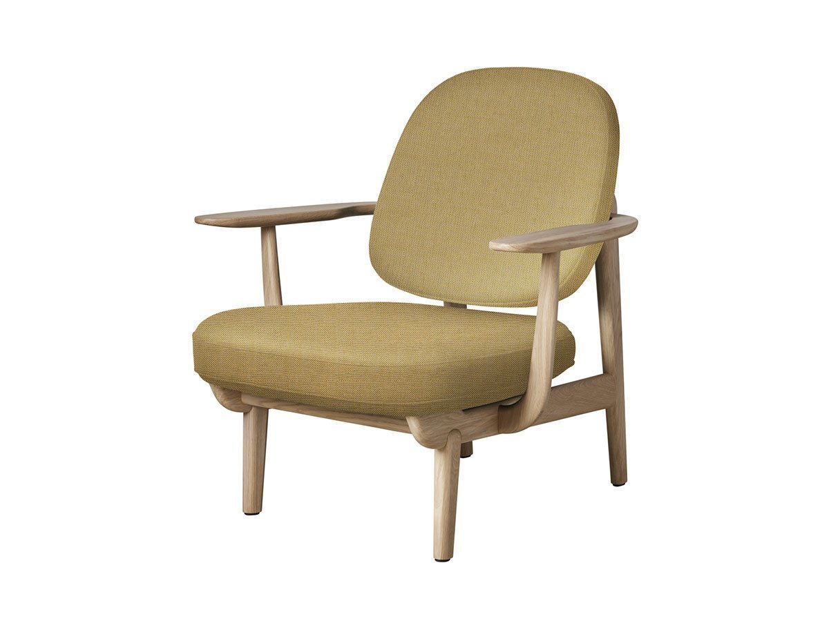 【フリッツ ハンセン/FRITZ HANSEN / GOODS】のFRED / フレッド ラウンジチェア JH97 インテリア・キッズ・メンズ・レディースファッション・服の通販 founy(ファニー) 　ウッド　Wooden Design　エレガント 上品　Elegant　オイル　Body Oil　ファブリック　Fabric, Textile　フォルム　Silhouette, Form　フラット　Flat, Flat Shoes　フレーム　Frame, Outline　ホーム・キャンプ・アウトドア・お取り寄せ　Home Living / Home & Lifestyle / Camping Gear / Outdoor Camping　家具・インテリア　Home Furniture & Interior. Stylish & Functional Living Spaces　チェア・椅子　Seating & Chairs　ラウンジチェア・リクライナー　Lounge Chairs / Recliners　張地:1110 イエロー(クリスチャンハウン)、フレーム:オーク(クリアラッカー仕上)|ID: prp329100000005253 ipo3291000000033217842