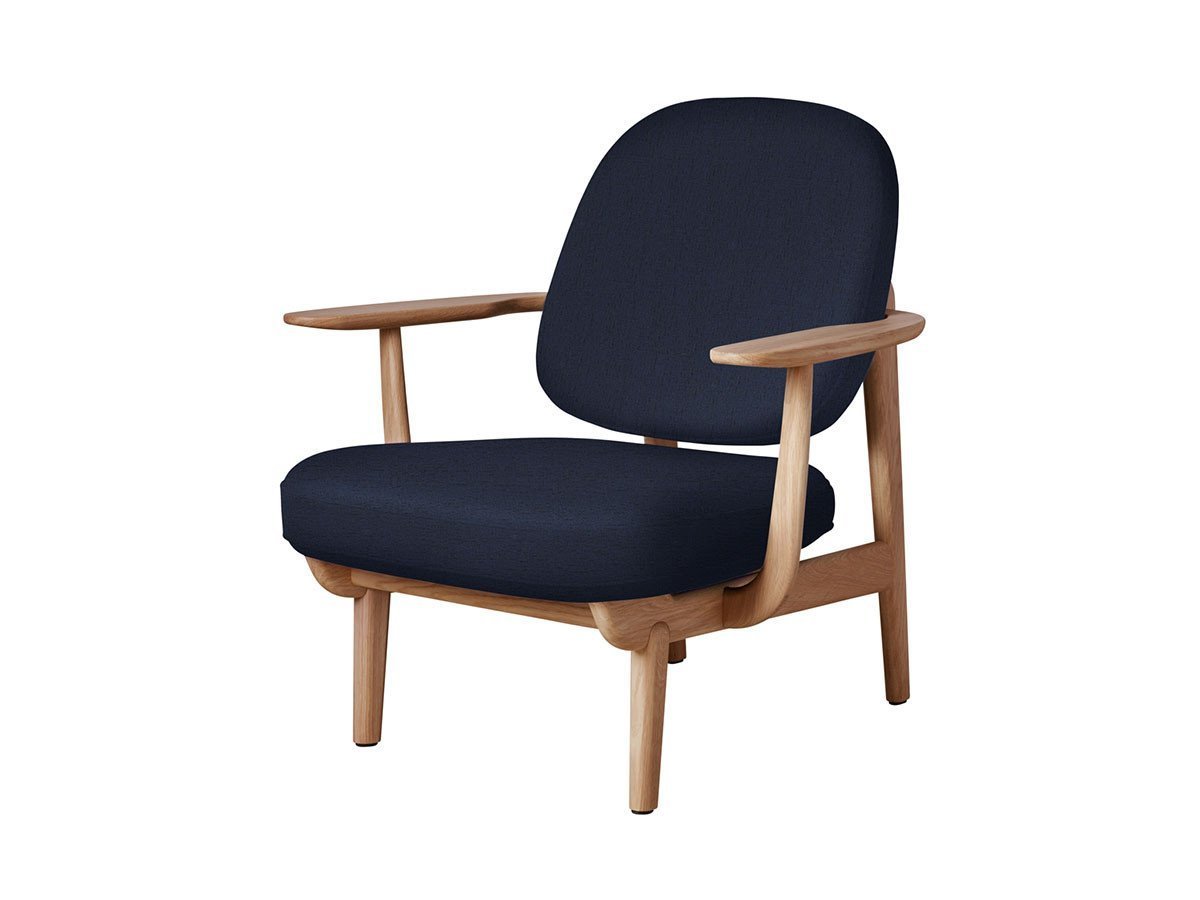 【フリッツ ハンセン/FRITZ HANSEN / GOODS】のFRED / フレッド ラウンジチェア JH97 インテリア・キッズ・メンズ・レディースファッション・服の通販 founy(ファニー) 　ウッド　Wooden Design　エレガント 上品　Elegant　オイル　Body Oil　ファブリック　Fabric, Textile　フォルム　Silhouette, Form　フラット　Flat, Flat Shoes　フレーム　Frame, Outline　ホーム・キャンプ・アウトドア・お取り寄せ　Home Living / Home & Lifestyle / Camping Gear / Outdoor Camping　家具・インテリア　Home Furniture & Interior. Stylish & Functional Living Spaces　チェア・椅子　Seating & Chairs　ラウンジチェア・リクライナー　Lounge Chairs / Recliners　張地:1155 ダークブルー(クリスチャンハウン)、フレーム:オーク(オイル仕上)|ID: prp329100000005253 ipo3291000000033217896