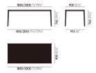 【ヴィトラ/Vitra / GOODS】のPlate Dining Table / プレート ダイニング テーブル MDF天板 寸法図「幅180 × 奥行90cm / 幅200 × 奥行90cm」|ID: prp329100000005311 ipo3291000000030180807