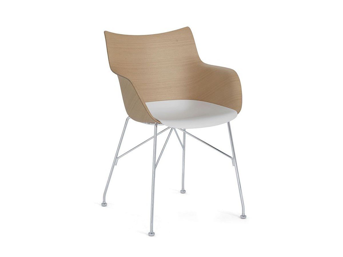 【カルテル/Kartell / GOODS】のSmart Wood collection Q/WOOD / スマートウッドコレクション Qウッド インテリア・キッズ・メンズ・レディースファッション・服の通販 founy(ファニー) 　ウッド　Wooden Design　フィット　Fit, Slim Fit　ベーシック　Basic, Essential　送料無料　Free Shipping　ホーム・キャンプ・アウトドア・お取り寄せ　Home Living / Home & Lifestyle / Camping Gear / Outdoor Camping　家具・インテリア　Home Furniture & Interior. Stylish & Functional Living Spaces　チェア・椅子　Seating & Chairs　ダイニングチェア・木製チェア　Dining Chairs　シート:ベーシックベニヤ(ライトウッド)/ ホワイトシート、脚部クローム|ID: prp329100000005394 ipo3291000000033617399