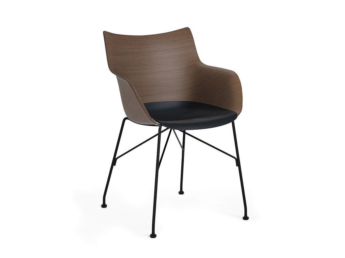 【カルテル/Kartell / GOODS】のSmart Wood collection Q/WOOD / スマートウッドコレクション Qウッド インテリア・キッズ・メンズ・レディースファッション・服の通販 founy(ファニー) 　ウッド　Wooden Design　フィット　Fit, Slim Fit　ベーシック　Basic, Essential　送料無料　Free Shipping　ホーム・キャンプ・アウトドア・お取り寄せ　Home Living / Home & Lifestyle / Camping Gear / Outdoor Camping　家具・インテリア　Home Furniture & Interior. Stylish & Functional Living Spaces　チェア・椅子　Seating & Chairs　ダイニングチェア・木製チェア　Dining Chairs　シート:ベーシックベニヤ(ダークブラウン)/ ブラックシート、脚部ブラック|ID: prp329100000005394 ipo3291000000033617401