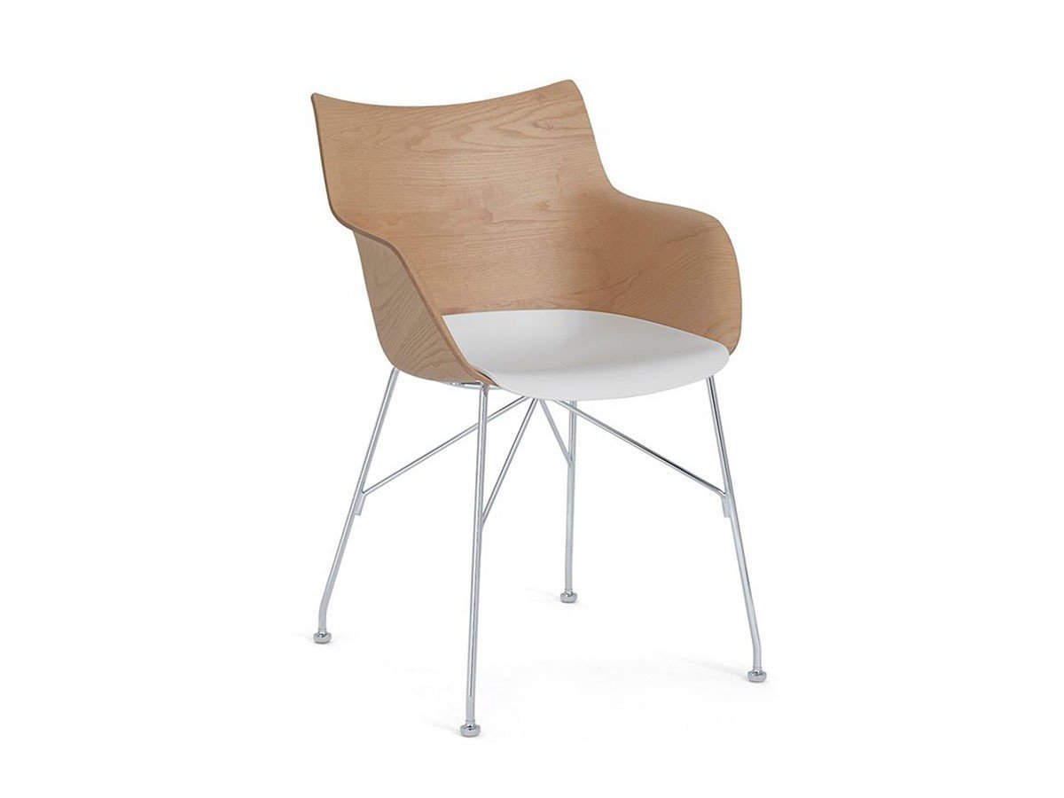 【カルテル/Kartell / GOODS】のSmart Wood collection Q/WOOD / スマートウッドコレクション Qウッド インテリア・キッズ・メンズ・レディースファッション・服の通販 founy(ファニー) 　ウッド　Wooden Design　フィット　Fit, Slim Fit　ベーシック　Basic, Essential　送料無料　Free Shipping　ホーム・キャンプ・アウトドア・お取り寄せ　Home Living / Home & Lifestyle / Camping Gear / Outdoor Camping　家具・インテリア　Home Furniture & Interior. Stylish & Functional Living Spaces　チェア・椅子　Seating & Chairs　ダイニングチェア・木製チェア　Dining Chairs　シート:スラットアッシュ(ライトウッド)/ ホワイトシート、脚部クローム|ID: prp329100000005394 ipo3291000000033617402