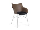 【カルテル/Kartell / GOODS】のSmart Wood collection Q/WOOD / スマートウッドコレクション Qウッド シート:スラットアッシュ(ダークブラウン)/ ブラックシート、脚部クローム|ID: prp329100000005394 ipo3291000000035405067
