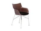 【カルテル/Kartell / GOODS】のSmart Wood collection Q/WOOD / スマートウッドコレクション Qウッド シート:スラットアッシュ(ダークブラウン)/ ブラックシート、脚部クローム|ID: prp329100000005394 ipo3291000000035405074
