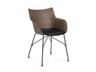 【カルテル/Kartell / GOODS】のSmart Wood collection Q/WOOD / スマートウッドコレクション Qウッド シート:スラットアッシュ(ダークブラウン)/ ブラックシート、脚部ブラック|ID: prp329100000005394 ipo3291000000036288282