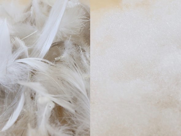 【シーヴ/SIEVE / GOODS】のbulge sofa 1seater / バージュ 1人掛けソファ インテリア・キッズ・メンズ・レディースファッション・服の通販 founy(ファニー) 　クッション　Cushion, Throw Pillow　シリコン　Silicone, Silicone Material　フェザー　Feather, Feather Detail　ホーム・キャンプ・アウトドア・お取り寄せ　Home Living / Home & Lifestyle / Camping Gear / Outdoor Camping　家具・インテリア　Home Furniture & Interior. Stylish & Functional Living Spaces　ソファー　Couches & Sofas　左:フェザー 右:シリコンフィル 背座面の表面に使用されています。|ID: prp329100000005415 ipo3291000000036766199