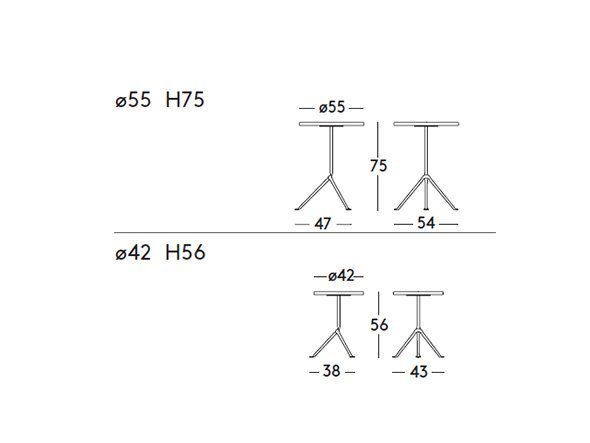 【マジス/MAGIS / GOODS】のOfficina table4 / オフィチーナ テーブル4(ウォルナット天板) インテリア・キッズ・メンズ・レディースファッション・服の通販 founy(ファニー) 　送料無料　Free Shipping　テーブル　Table　ラウンド　Round　ホーム・キャンプ・アウトドア・お取り寄せ　Home,Garden,Outdoor,Camping Gear　家具・インテリア　Furniture　テーブル　Table　カフェテーブル　Cafe Table　ホーム・キャンプ・アウトドア・お取り寄せ　Home,Garden,Outdoor,Camping Gear　家具・インテリア　Furniture　テーブル　Table　サイドテーブル・小テーブル　Side Table/Small Table　寸法図|ID: prp329100000005867 ipo3291000000030246077