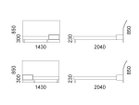 【リアルスタイル/REAL STYLE / GOODS】のALTOONA bed frame / アルトゥーナ ベッドフレーム 寸法図(シングル) ナイトテーブル:上 / 照明無し 1台(向かって右)、下 / 照明無し 1台(向|ID: prp329100000005977 ipo3291000000007934398