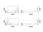 【リアルスタイル/REAL STYLE / GOODS】のALTOONA bed frame / アルトゥーナ ベッドフレーム 寸法図(シングル) ナイトテーブル:上 / 照明付き 1台(向かって右)、下 / 照明付き 1台(向|ID: prp329100000005977 ipo3291000000007934399