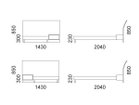 【リアルスタイル/REAL STYLE / GOODS】のALTOONA bed frame / アルトゥーナ ベッドフレーム 寸法図(シングル) ナイトテーブル:上 / 照明無し 1台(向かって右)、下 / 照明無し 1台(向|ID: prp329100000005977 ipo3291000000030248513