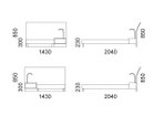 【リアルスタイル/REAL STYLE / GOODS】のALTOONA bed frame / アルトゥーナ ベッドフレーム 寸法図(シングル) ナイトテーブル:上 / 照明付き 1台(向かって右)、下 / 照明付き 1台(向|ID: prp329100000005977 ipo3291000000030248519