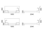 【リアルスタイル/REAL STYLE / GOODS】のALTOONA bed frame / アルトゥーナ ベッドフレーム 寸法図(シングル) ナイトテーブル:上 / 2台(向かって右 照明付き + 左 照明無し)、下 /|ID: prp329100000005977 ipo3291000000030248528