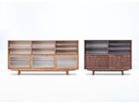 【ベンカ/BENCA / GOODS】のCLEMATIS Cabinet 1800 / クレマチス キャビネット 1800 板戸タイプ 左:同シリーズの「ガラス戸タイプ」、右:同シリーズの「キャビネット 1200 板戸タイプ」|ID:prp329100000006014