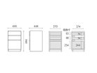 【マスターウォール/MASTERWAL / GOODS】のNOTE SYSTEM DESK / ノート システムデスク ドロワーズ45 + キャビネット70 寸法図(ドロワーズ)|ID:prp329100000006135